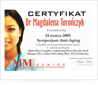 Certyfikat - Sympozjum Anti-Aging
