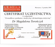 Certyfikat - Spotkania z medycyną i dermatologią estetyczną