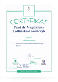 Certyfikat - Techniki wstrzykiwania toksyny botulinowej